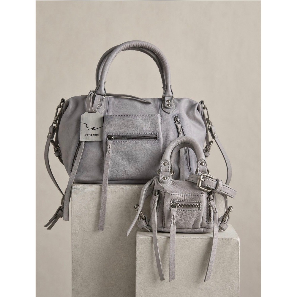 Iconic We The Free by Free People Baby Emerson Tote Bag Dove Grey Rare NEW NWT